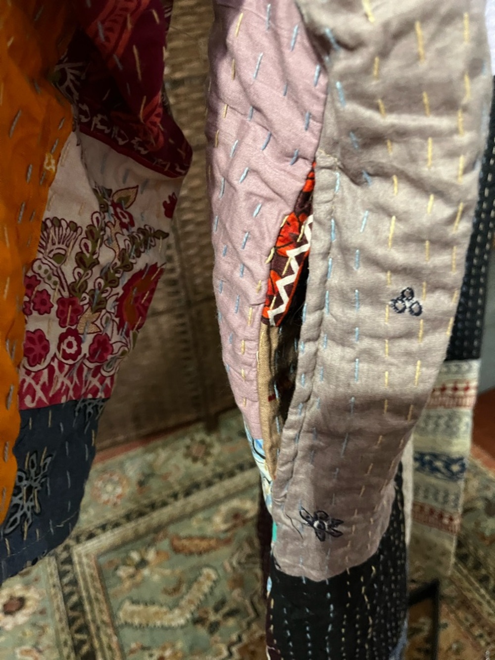New Raj Kantha Kimono – Colorful Handmade – One Size (Fits Most) - Picture 7 of 8